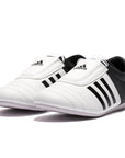 White and black adidas Adi-Kick II taekwondo shoes.