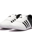 White and black adidas Adi-Kick II taekwondo shoes.