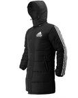 Black coat with white stripes for adidas Combat Sports Winter Jacket.