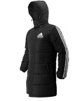 Black coat with white stripes for adidas Combat Sports Winter Jacket.