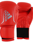 Red boxing gloves with Adidas logo on a white background