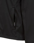 Close-up of a black jacket, part of adidas Women's Hydrosuit separates.