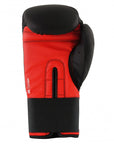 Red and black boxing glove, Adidas Hybrid 50 model.