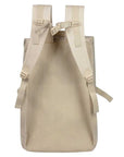 zoomed out image showing the back of a backback with straps raised