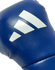 Blue boxing glove keychain featuring white adidas logo.