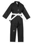 adidas Taekwondo V-Neck Uniform (TKD01)--White, Black, Red/Black, Blue/Black, Poom Trim