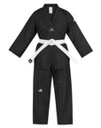 adidas Taekwondo V-Neck Uniform (TKD01)--White, Black, Red/Black, Blue/Black, Poom Trim