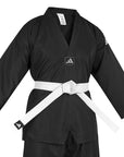 adidas Taekwondo V-Neck Uniform (TKD01)--White, Black, Red/Black, Blue/Black, Poom Trim