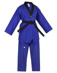 adidas Taekwondo V-Neck Uniform (TKD01)--White, Black, Red/Black, Blue/Black, Poom Trim