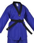 adidas Taekwondo V-Neck Uniform (TKD01)--White, Black, Red/Black, Blue/Black, Poom Trim