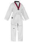 adidas Taekwondo V-Neck Uniform (TKD01)--White, Black, Red/Black, Blue/Black, Poom Trim