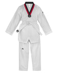 adidas Taekwondo V-Neck Uniform (TKD01)--White, Black, Red/Black, Blue/Black, Poom Trim