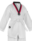 adidas Taekwondo V-Neck Uniform (TKD01)--White, Black, Red/Black, Blue/Black, Poom Trim