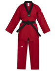 adidas Taekwondo V-Neck Uniform (TKD01)--White, Black, Red/Black, Blue/Black, Poom Trim