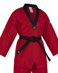 adidas Taekwondo V-Neck Uniform (TKD01)--White, Black, Red/Black, Blue/Black, Poom Trim