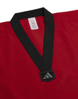 adidas Taekwondo V-Neck Uniform (TKD01)--White, Black, Red/Black, Blue/Black, Poom Trim