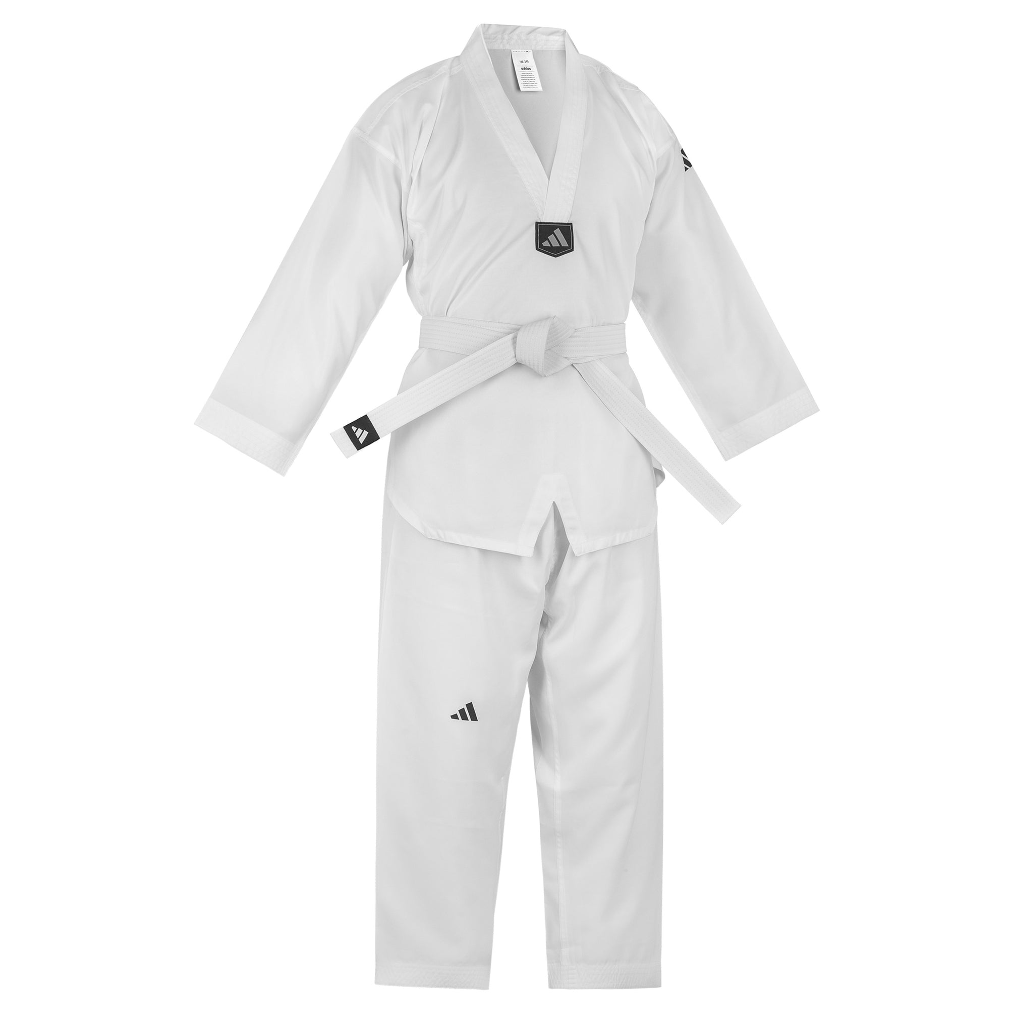 adidas Taekwondo V-Neck Uniform (TKD01)--White, Black, Red/Black, Blue/Black, Poom Trim