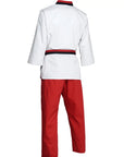 White shirt and red pants for Adidas Poomsae karate uniform.