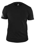 Black Adidas Combat Sports ringspun cotton shirt with a relaxed fit and a bold Adidas Combat Sports logo on the chest and sleeve.