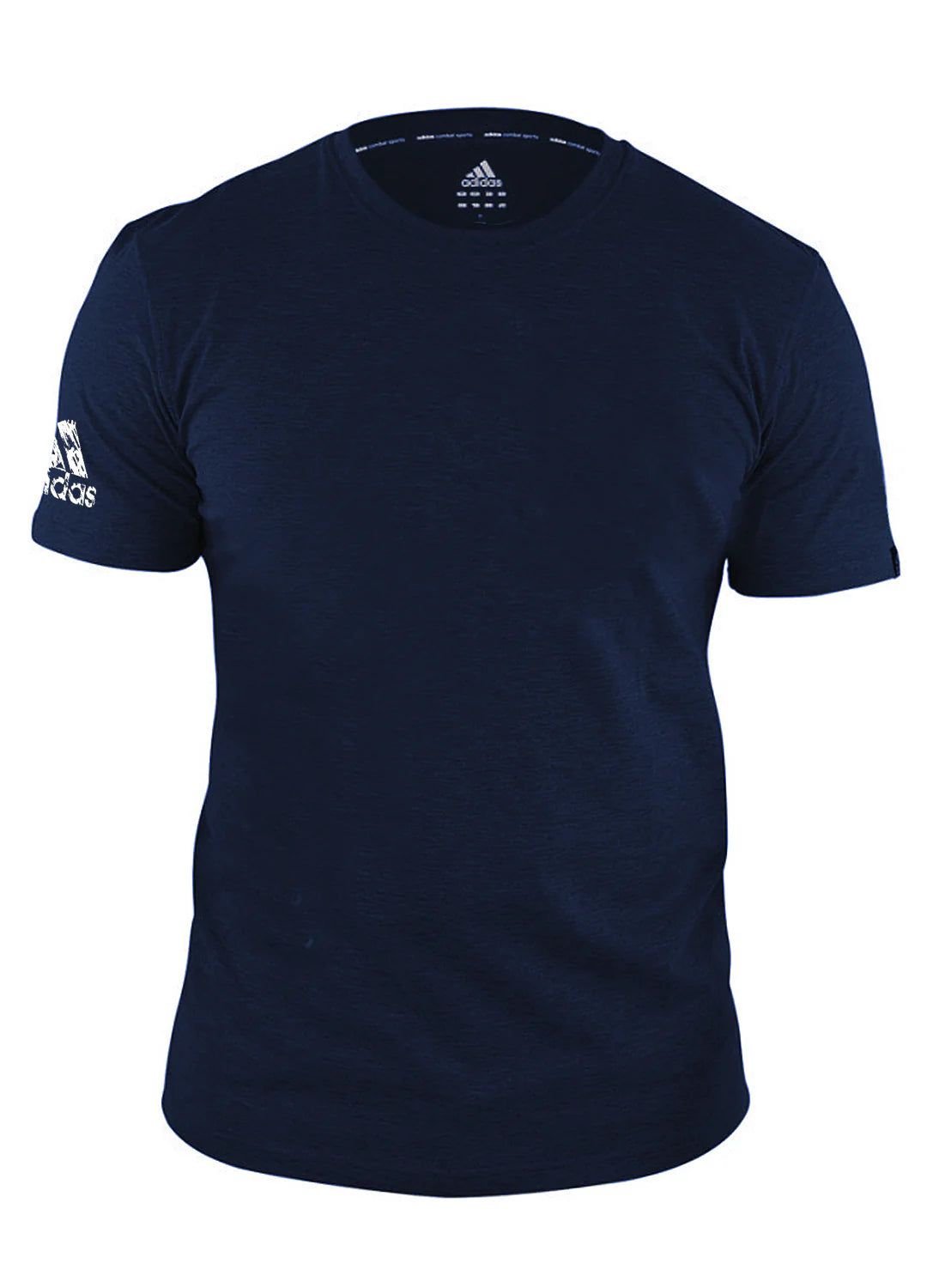 Black Adidas Combat Sports ringspun cotton shirt with a relaxed fit and a bold Adidas Combat Sports logo on the chest and sleeve.