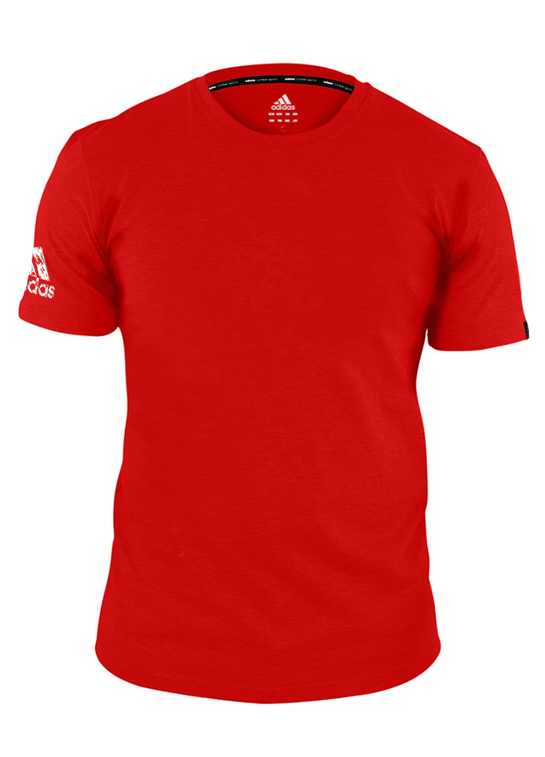 Black Adidas Combat Sports ringspun cotton shirt with a relaxed fit and a bold Adidas Combat Sports logo on the chest and sleeve.