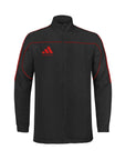 Black jacket with red accents and Adidas logo on a white background