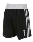 Black and white adidas boxing shorts with white stripes, size XL.
