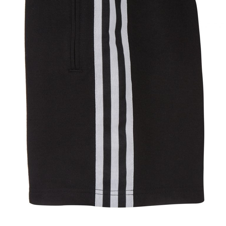 Black and white adidas boxing shorts with white stripes, size XXXL.