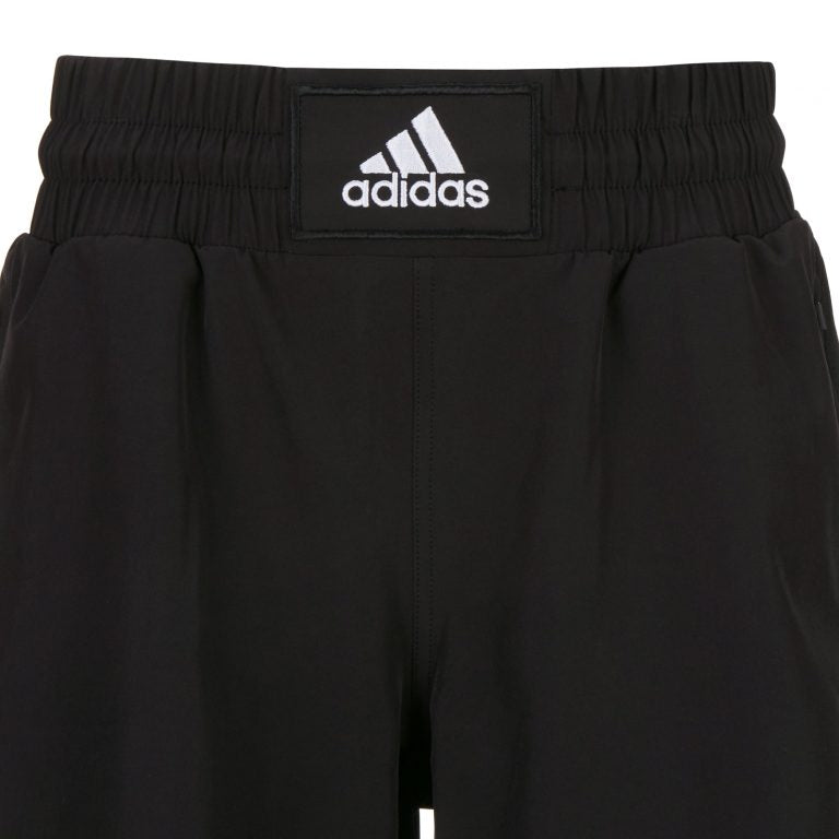 Black Adidas shorts with visible logo.