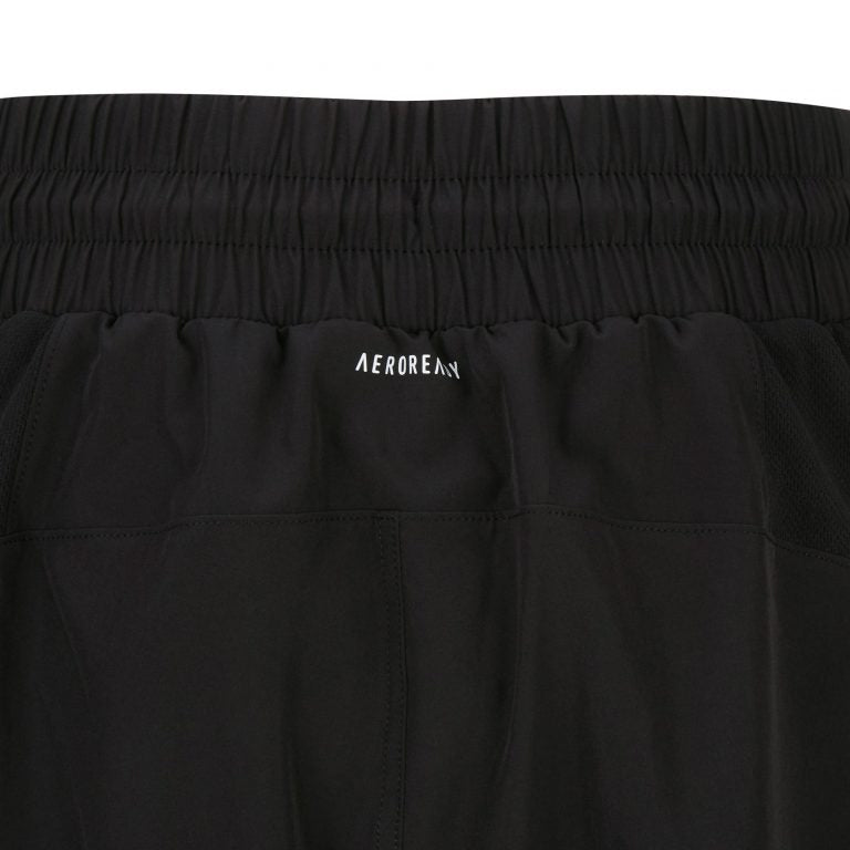 Close-up of Adidas Boxwear tech shorts in black color, size S.