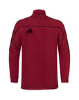 Red jacket with black accents and Adidas logo on a white background