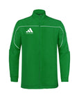 Green jacket with Adidas logo on a white background