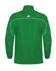 Green jacket with Adidas logo on a white background