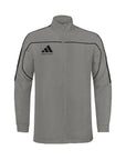 Gray jacket with black accents and Adidas logo on a white background