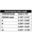 hand protector size chart
