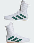 adidas Box Hog 4 Boxing Shoes - White/Green