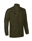 Green jacket with Adidas logo on a white background