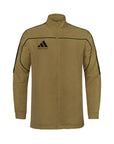 Brown jacket with black Adidas logo on a white background