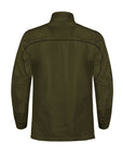 Green jacket shown from the back on a white background