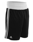 Black and white adidas boxing shorts, IBA approved, size L.