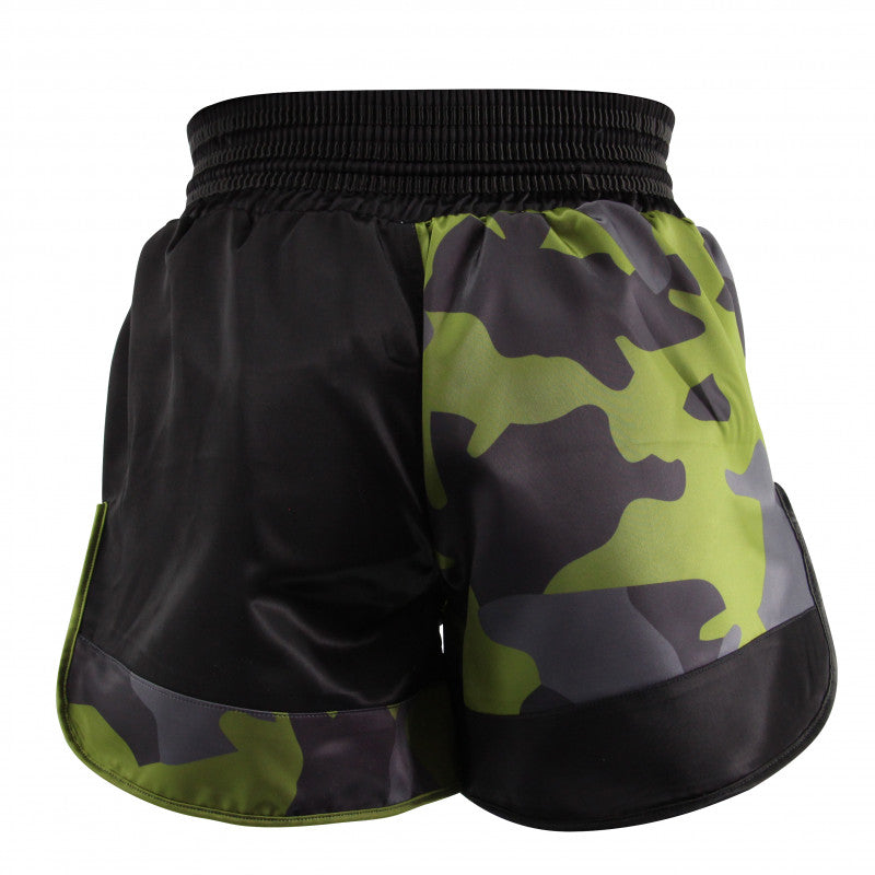 Pair of camouflage boxing shorts.