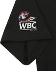 Black cloth with a logo, detail of adidas WBC T-Shirt.