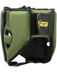 side view of anderson silva adidas head gear green and yellow