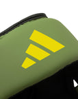Close-up of headgear from Adidas x Anderson Silva collection.