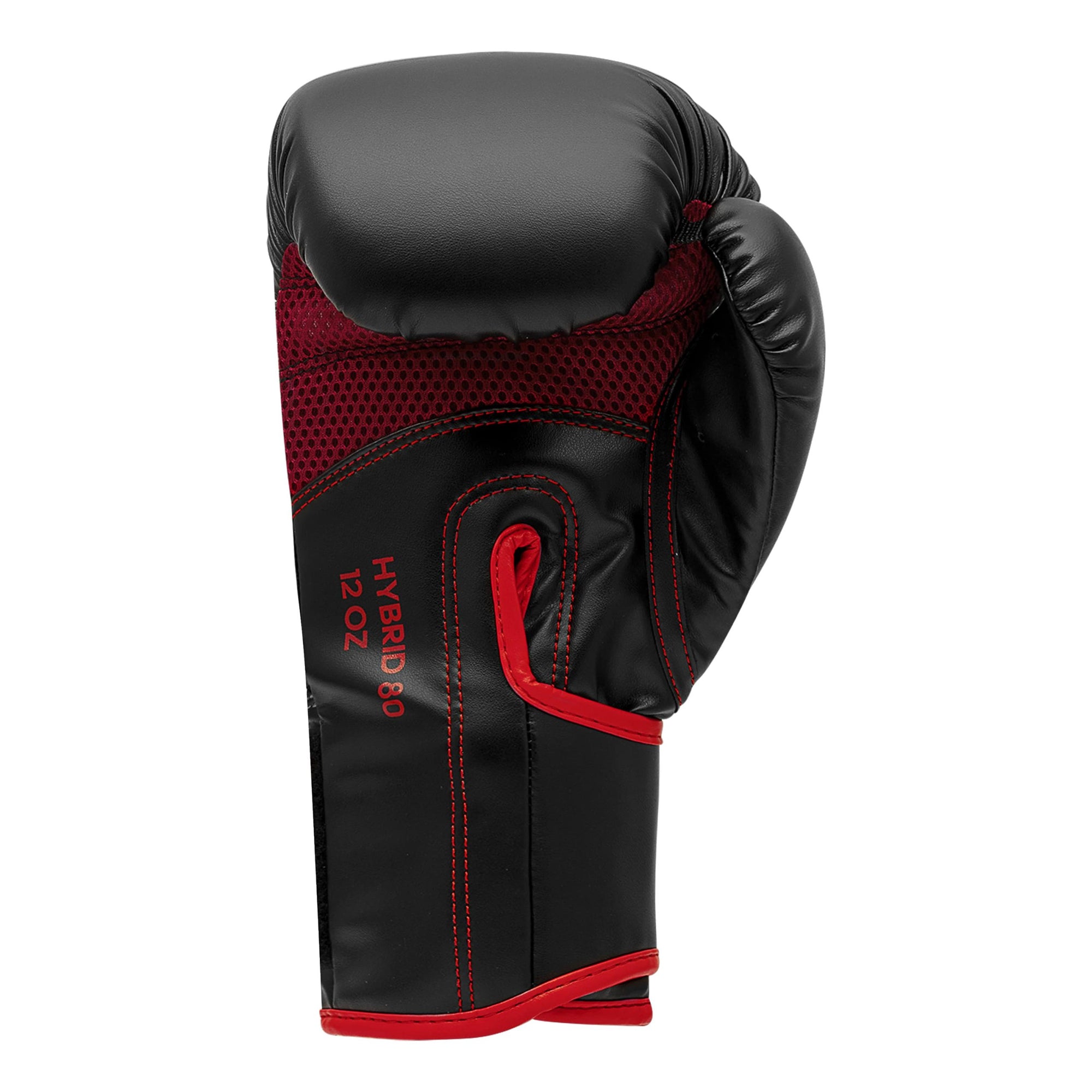 Black and red Adidas Hybrid 80 boxing glove, 6 oz.