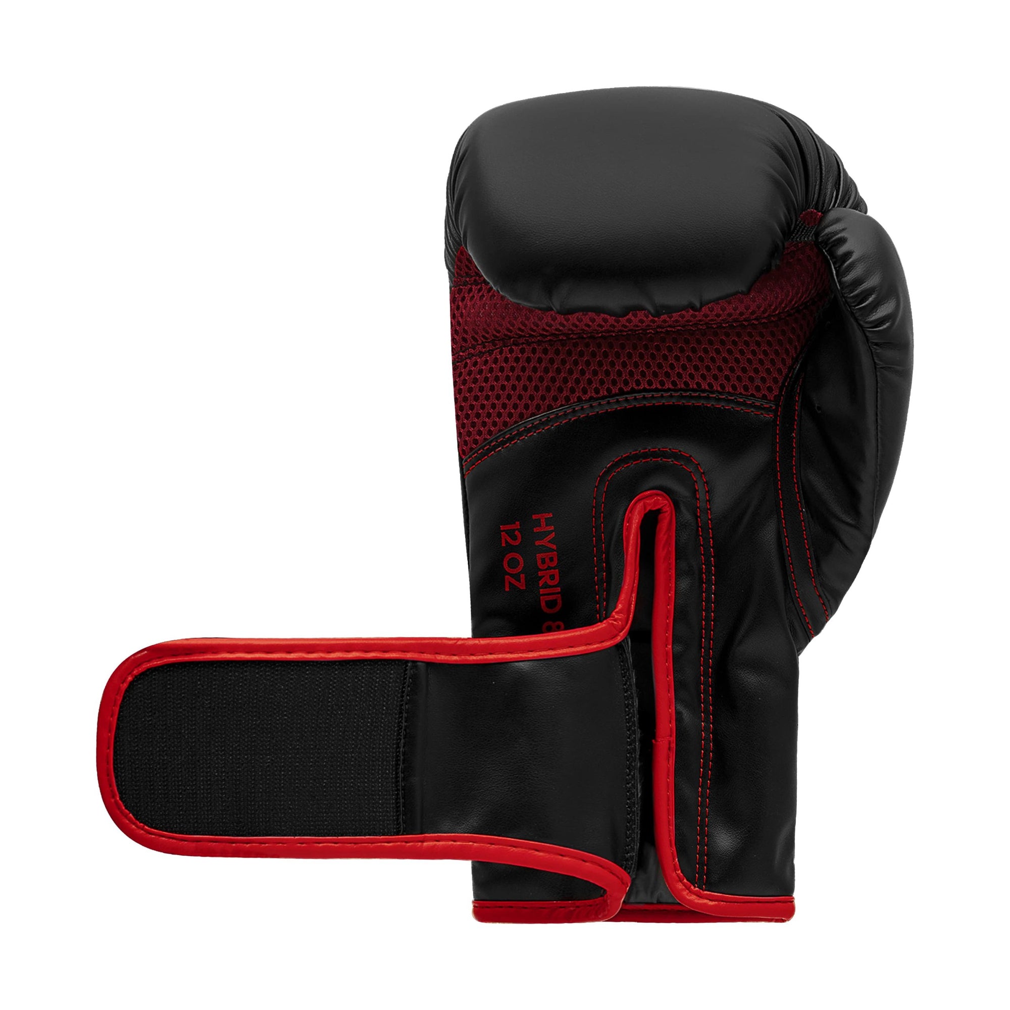 Black and red Adidas Hybrid 80 boxing glove, 10 oz.