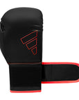 Black and red Adidas Hybrid 80 boxing glove, 6 oz.