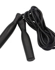 Black Adidas jump rope on a white background.