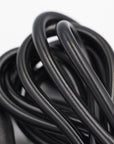Close up of a black wire.