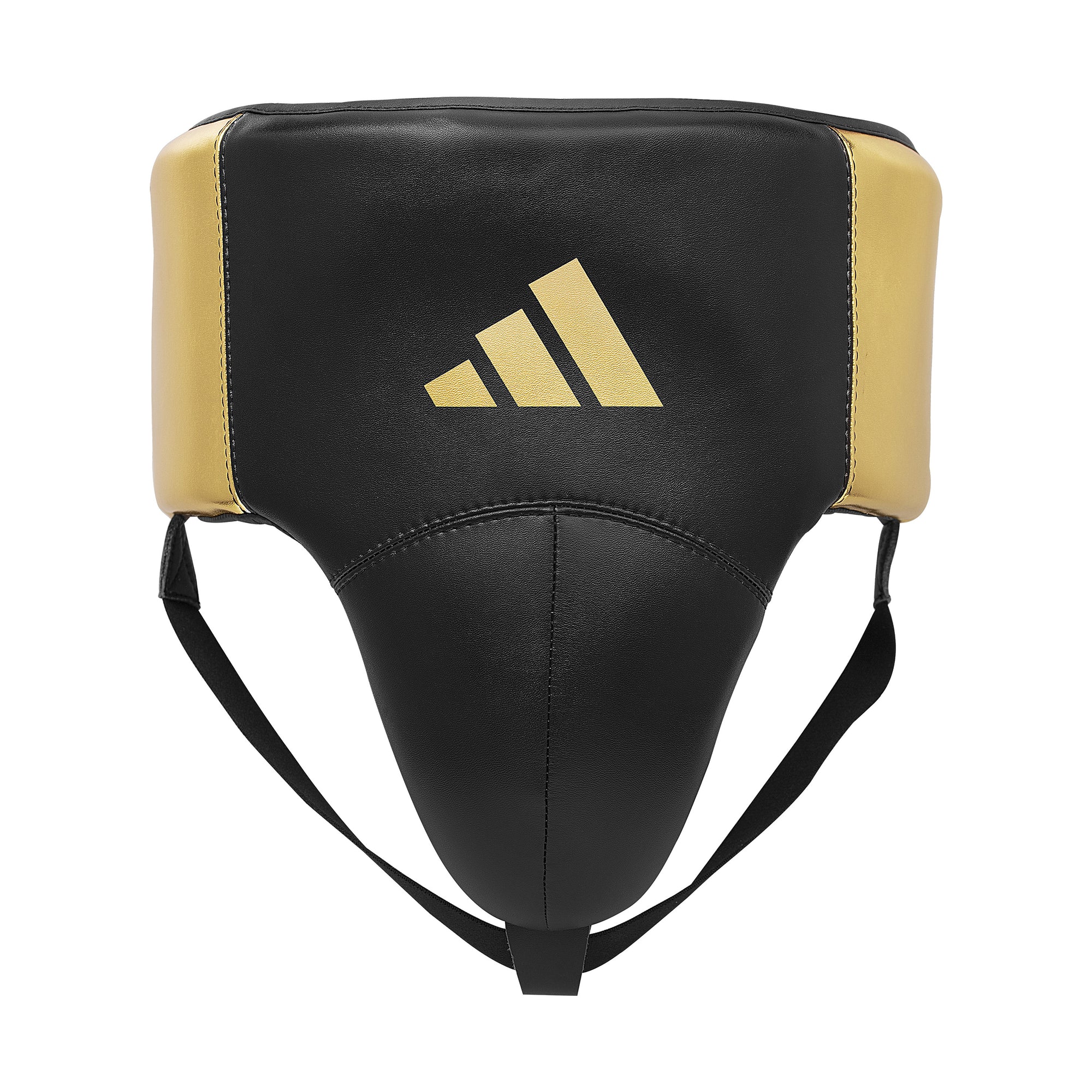 Black and gold boxing guard with Adidas logo on a white background